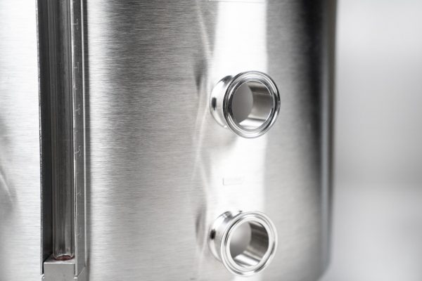 Robotically welded tri-clamp ports are sanitary and clean every time.