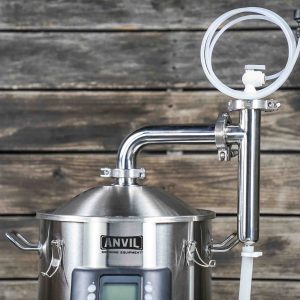Close-Up of the Full Assembly, Ideal for Brewing in a Garage, Basement, Kitchen, Living Room, or Enclosed Shared Space.